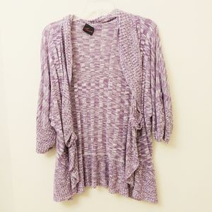 Torrid Purple White Knit Sweater Cardigan